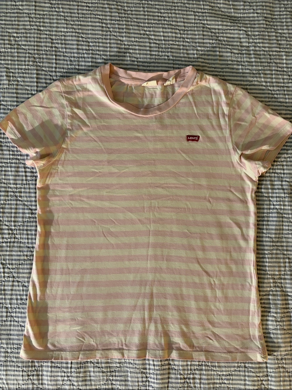 Levi's Women’s ' Pink & White Striped Tee